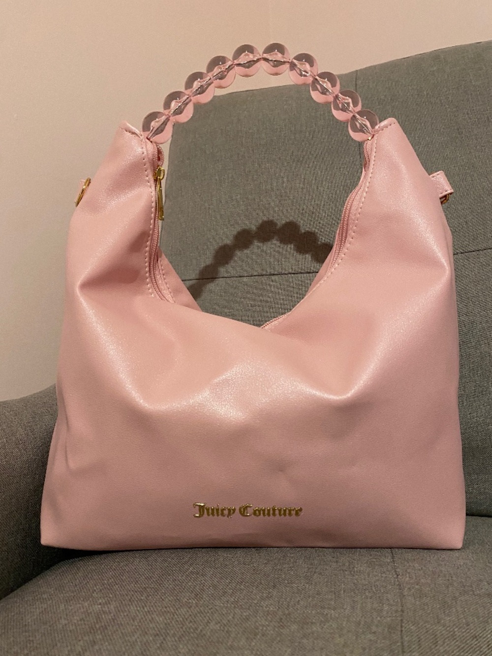 Juicy Couture Pink Beaded Handle Crossbody Bag